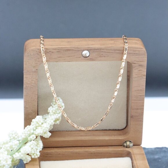 Rose Gold Slim Chain Necklace with Extender – 20 Inch Elegant Style, XPNL0008 - Picture 1 of 12